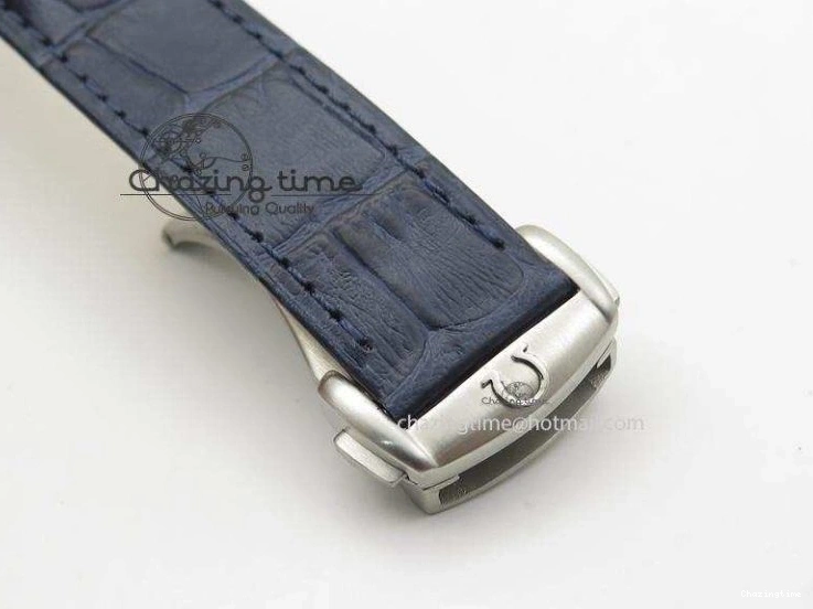 0505 DailyWear Speedmaster ’57 SS Chrono AXF Best Edition Blue Dial on Blue Leather Strap A 8279